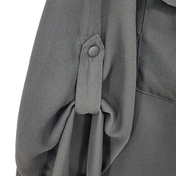 Torrid Women's Black Harper Georgette Pullover Tie Tab 3/4 Sleeve Blouse Size 2X - Picture 3 of 6